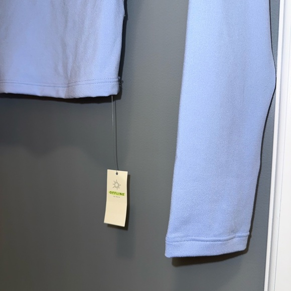 OFFLINE by AERIE Butter Soft Periwinkle Long Sleeve Backless Top - Picture 4 of 6